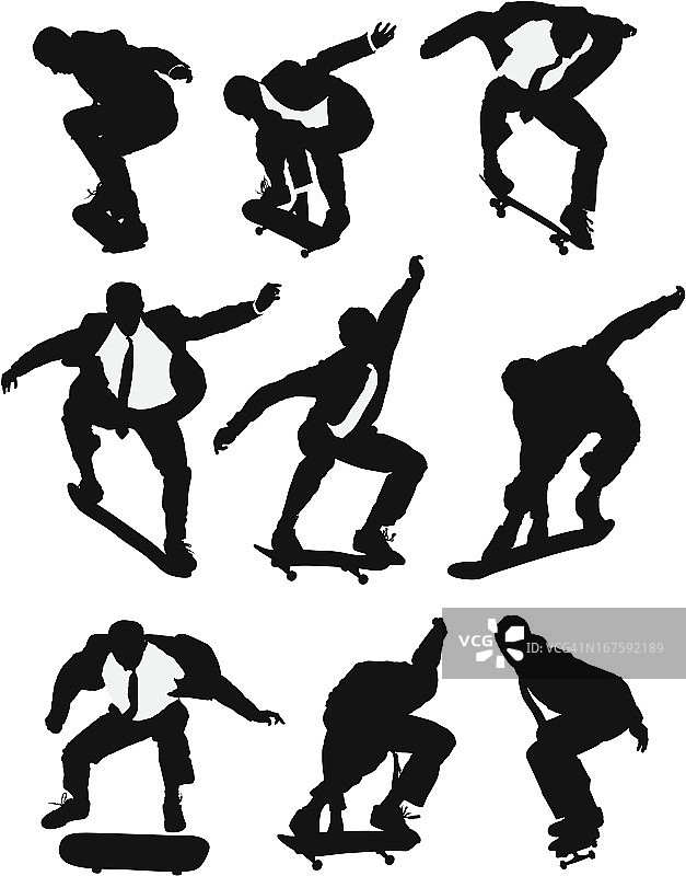 商人滑滑板图集图片素材