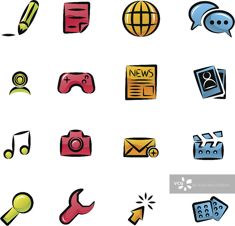 社交媒体图标集图片素材