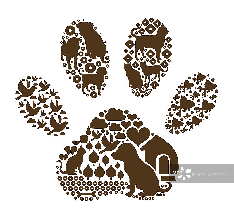 爪子形状中的宠物图片素材