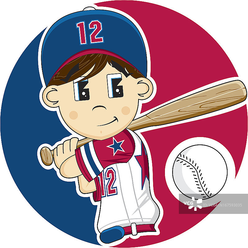 可爱的青年联盟棒球男孩图片素材