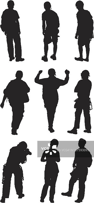 不同活动中的人们轮廓图片素材