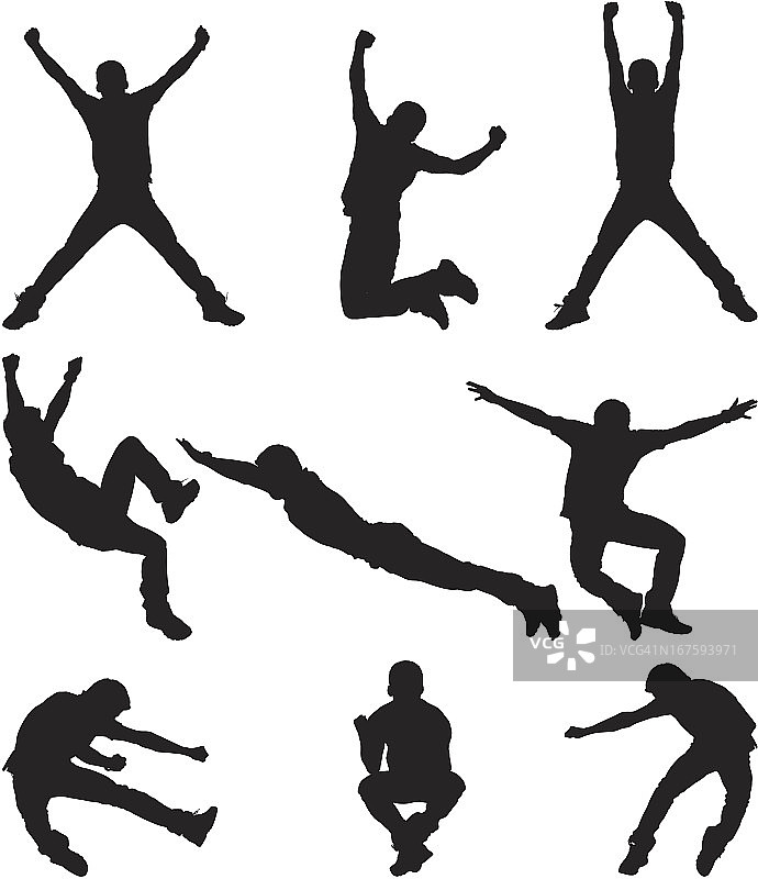 不同姿势的男子多重影像图片素材