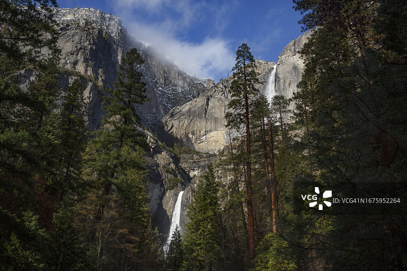 优胜美地国家公园冬季的优胜美地瀑布图片素材