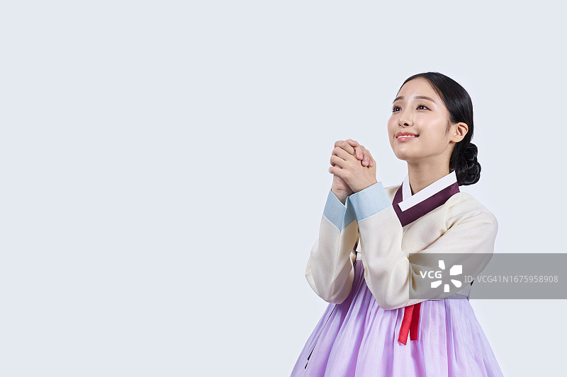 韩服 - 节日 - 传统服饰 - 女人 - 祝福 - 微笑图片素材