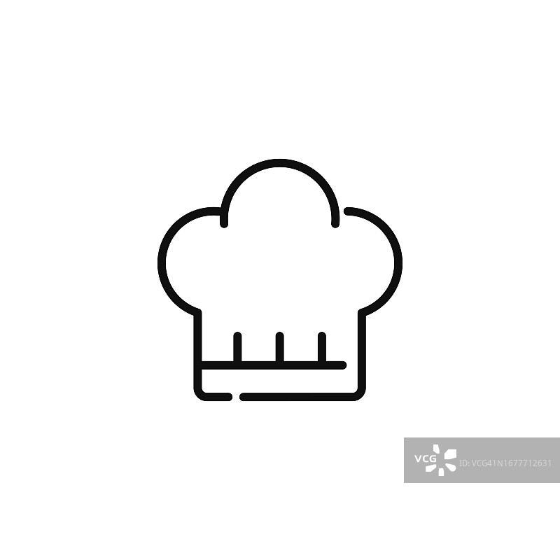 白色背景的厨师帽线条图标图片素材