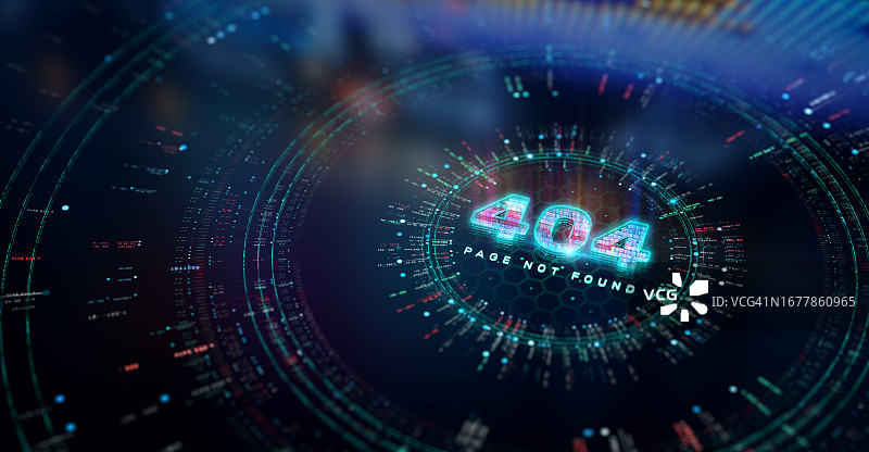 未来主义现代3D背景的404错误页面图片素材