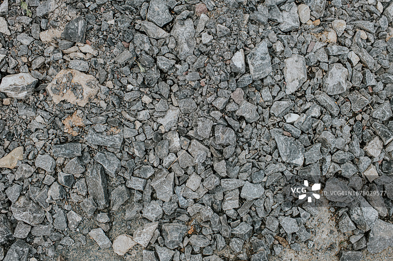 碎灰色石块的俯视图图片素材