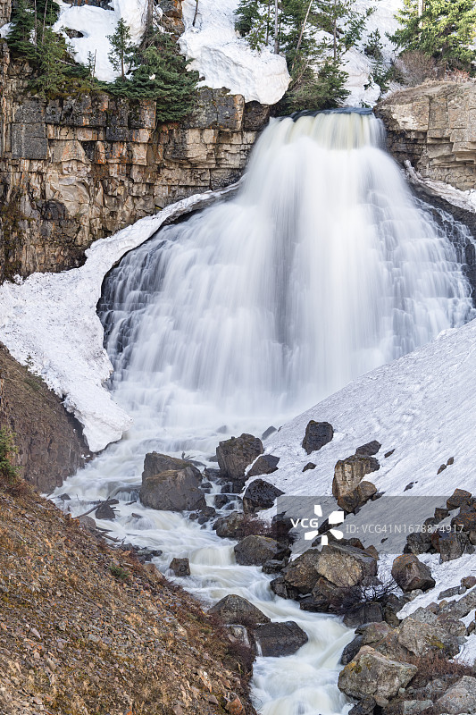 黄石国家公园的乡村瀑布图片素材