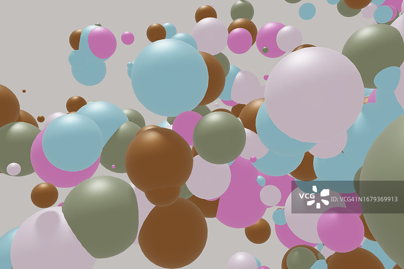 在太空中生长的抽象彩色几何形状图片素材