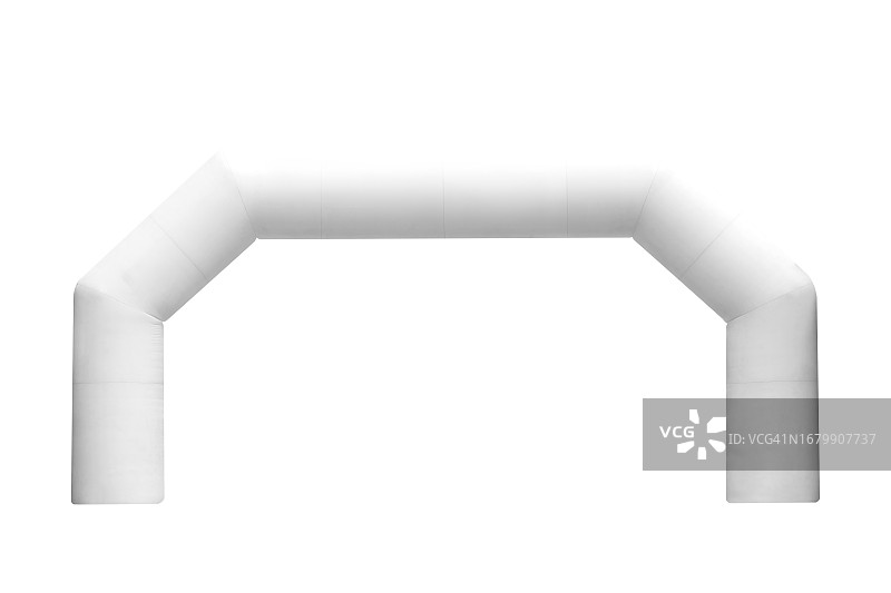 逼真的白色充气拱门，带裁剪路径图片素材