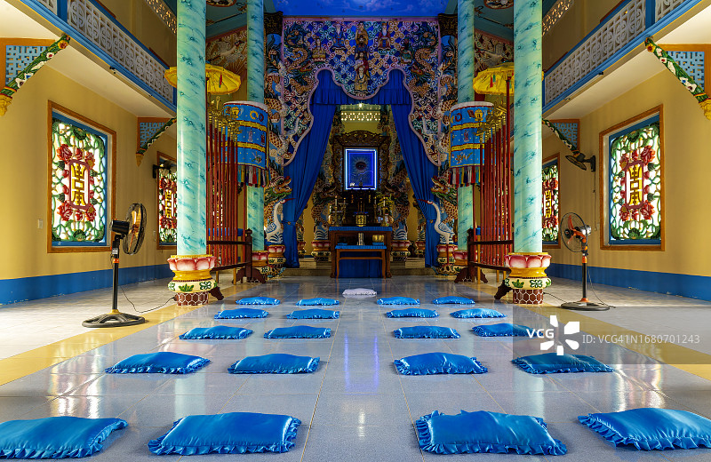 越南金瓯高台寺内部图片素材