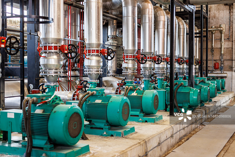 运行中的供热厂夜景图片素材