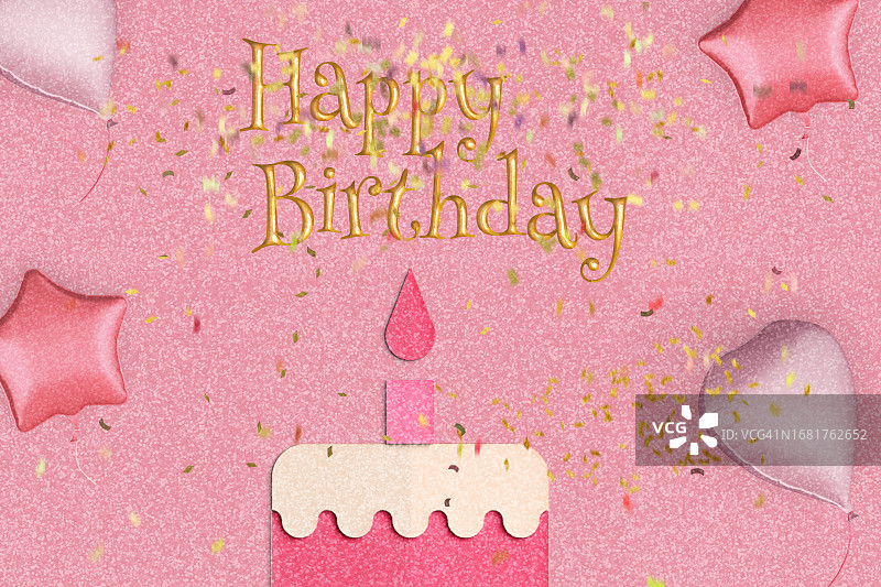 纸艺纸杯蛋糕生日贺卡图片素材