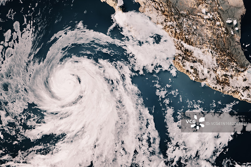 2023年飓风乔瓦墨西哥云图3D渲染图片素材