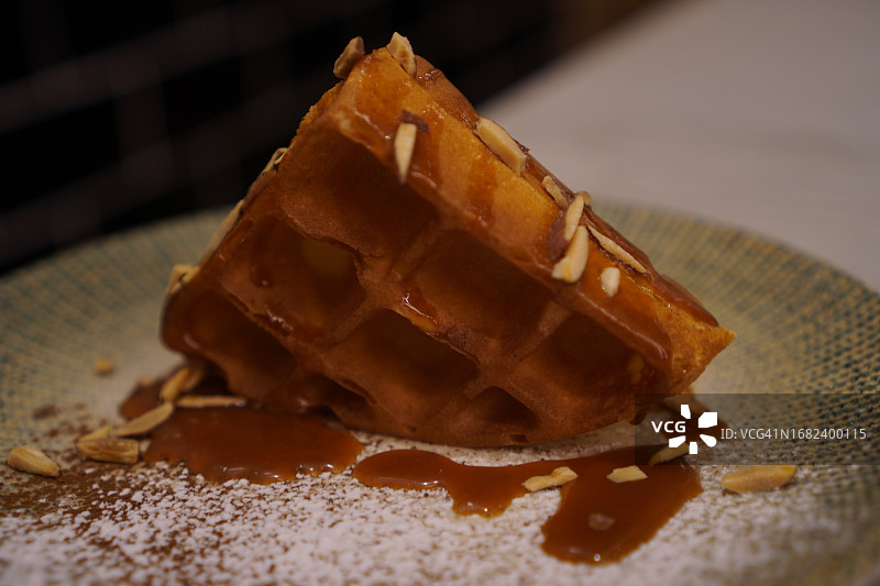 焦糖华夫饼图片素材