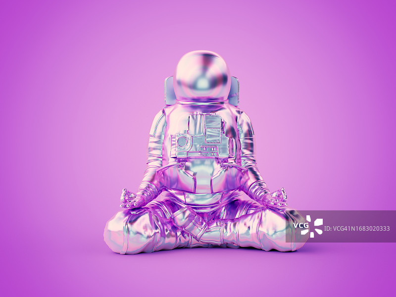 冥想的宇航员插画图片素材