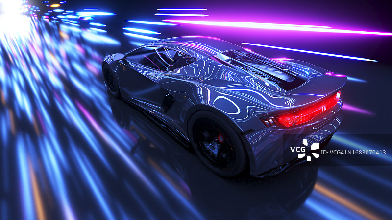 隧道中的赛车插画图片素材