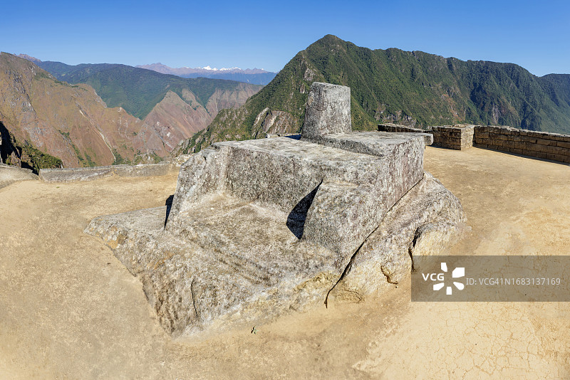 印加拴日石 - 马丘比丘，秘鲁库斯科图片素材