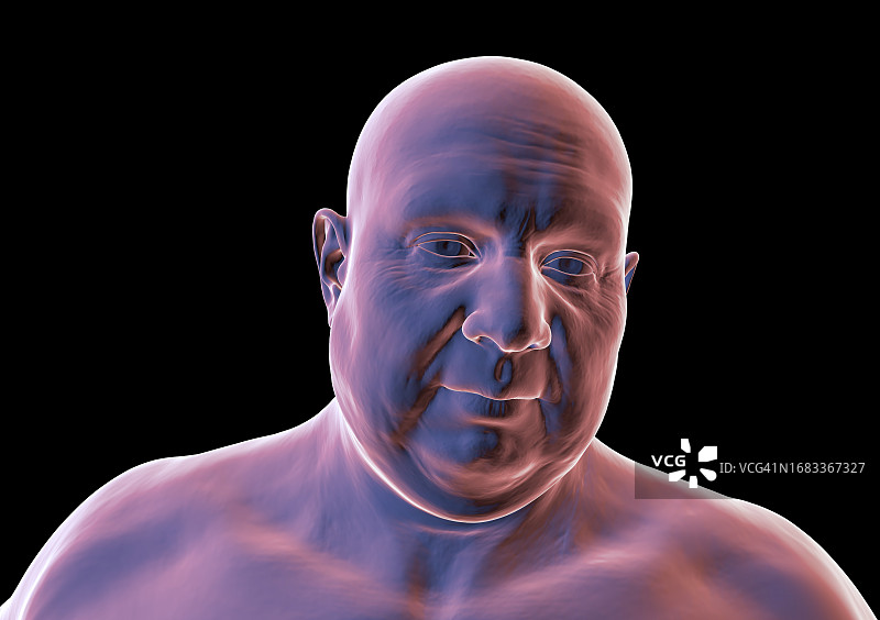 超重男人插画图片素材