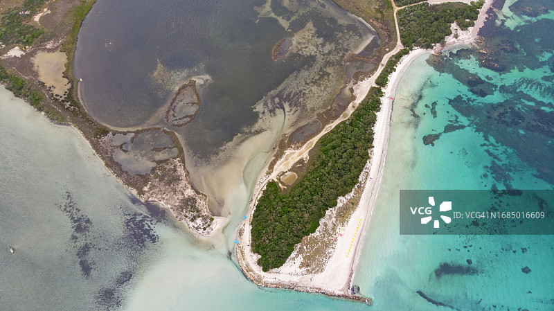 圣特奥多罗蓬塔尔迪亚海滩鸟瞰图图片素材