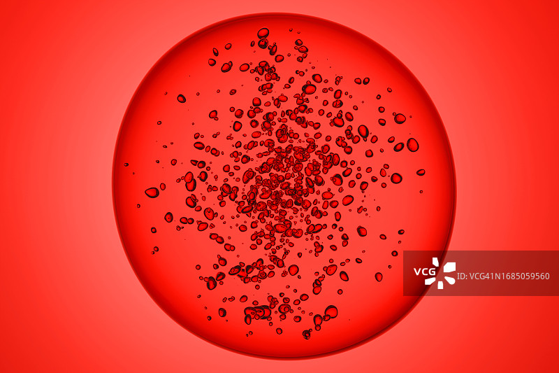 显微镜下的细菌、红细胞和分子视图，特写，3D渲染，医疗保健图片素材