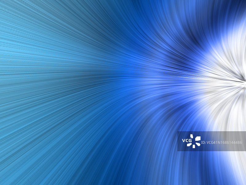 通往无限延伸的白色和蓝色光径漩涡图片素材