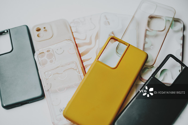 彩色智能手机硅胶套合集图片素材