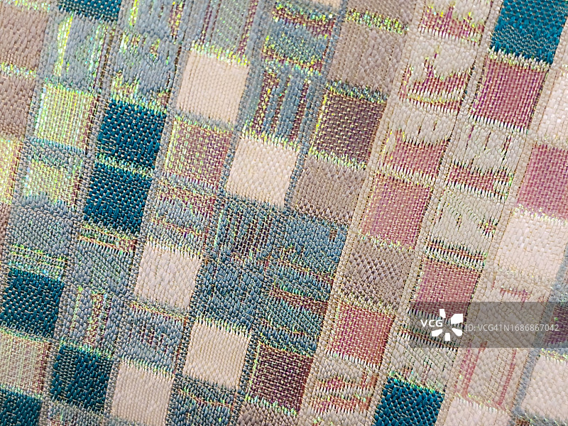 绿松石与粉色格纹优雅纹理面料图片素材