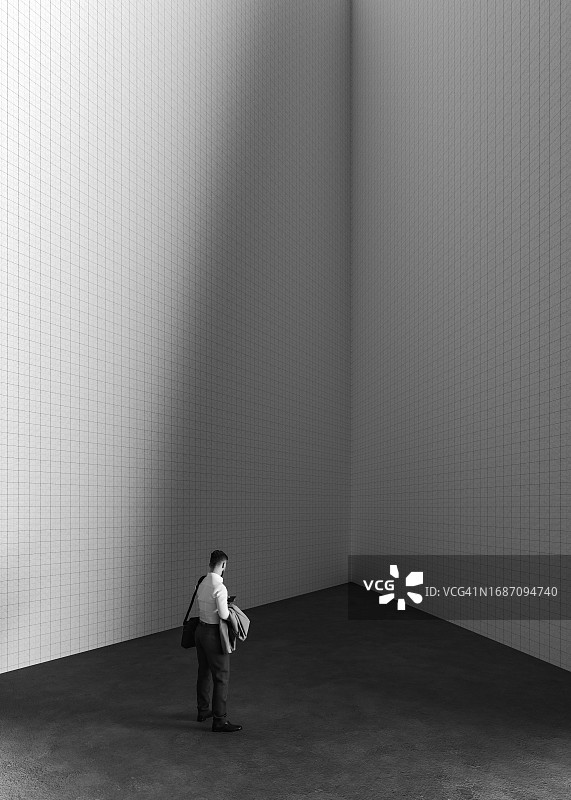 站在角落的商人图片素材