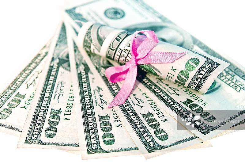 带蝴蝶结的美元纸币背景素材图片素材