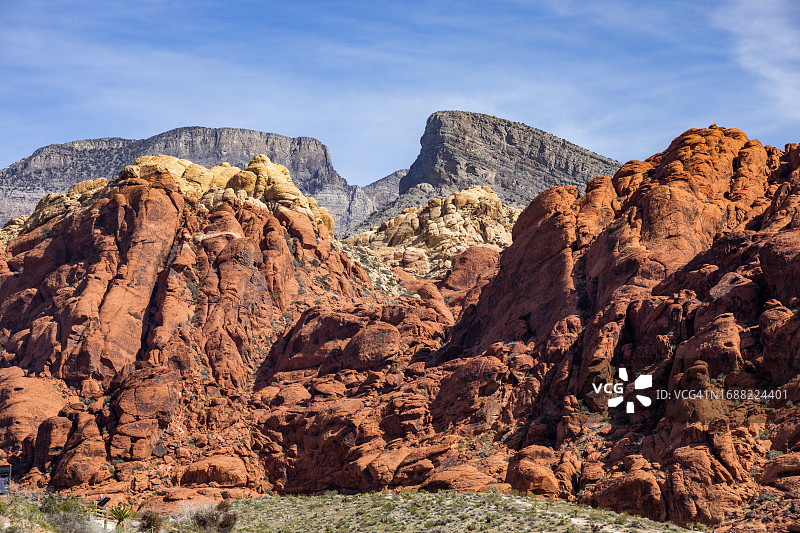 美国内华达州拉斯维加斯，红岩峡谷国家保护区的岩层图片素材