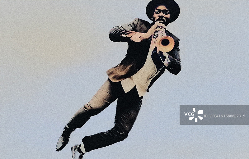 飞翔的爵士乐手图片素材