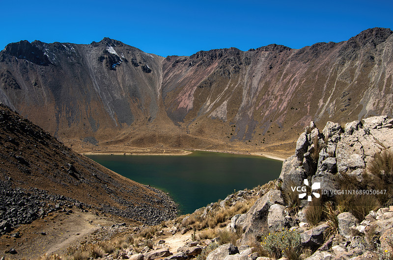 太阳泻湖/湖，托卢卡山（Xinantecatl），墨西哥州图片素材