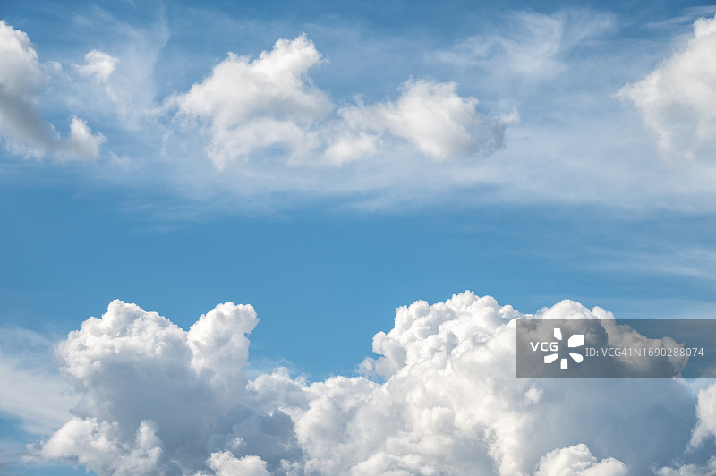 蓝色天空背景与白色小云图片素材