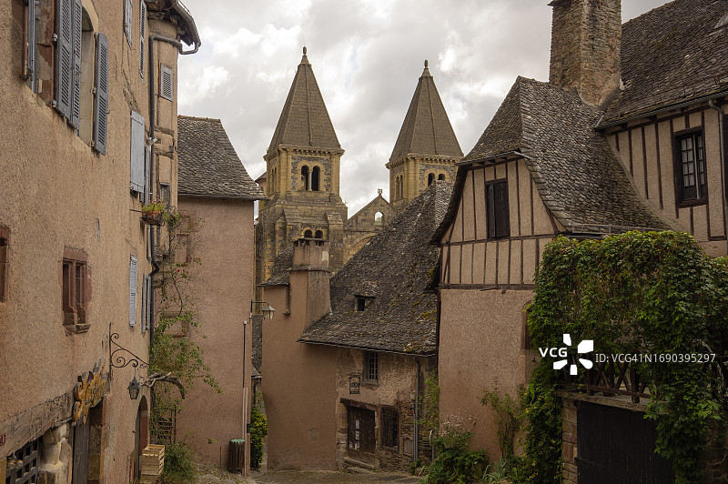 法国孔克的中世纪村庄美景图片素材
