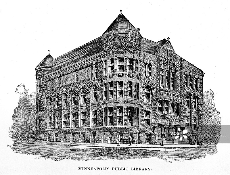 古代版画：美国明尼阿波利斯中央图书馆图片素材