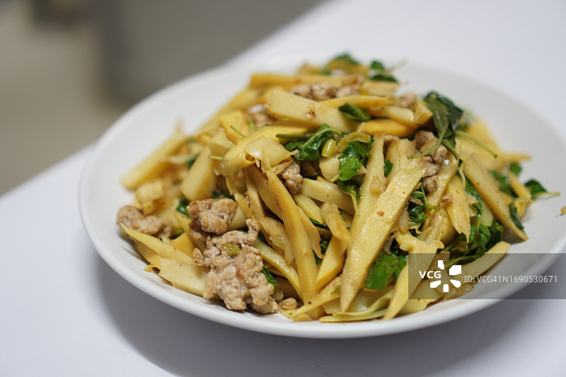 竹笋炒肉图片素材