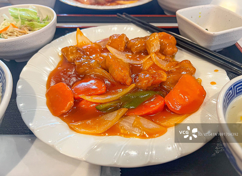 糖醋猪肉定食图片素材