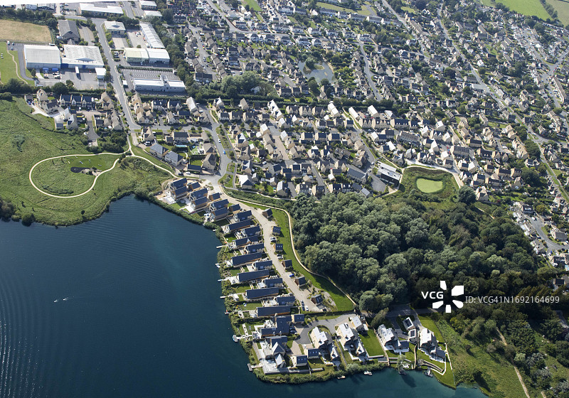 格洛斯特郡南瑟尼镇的航拍景色图片素材