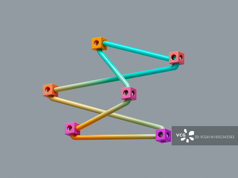 立方体连接图片素材