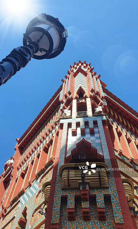 米拉之家，巴塞罗那市中心著名的新艺术建筑，安东尼·高迪设计，西班牙巴塞罗那图片素材