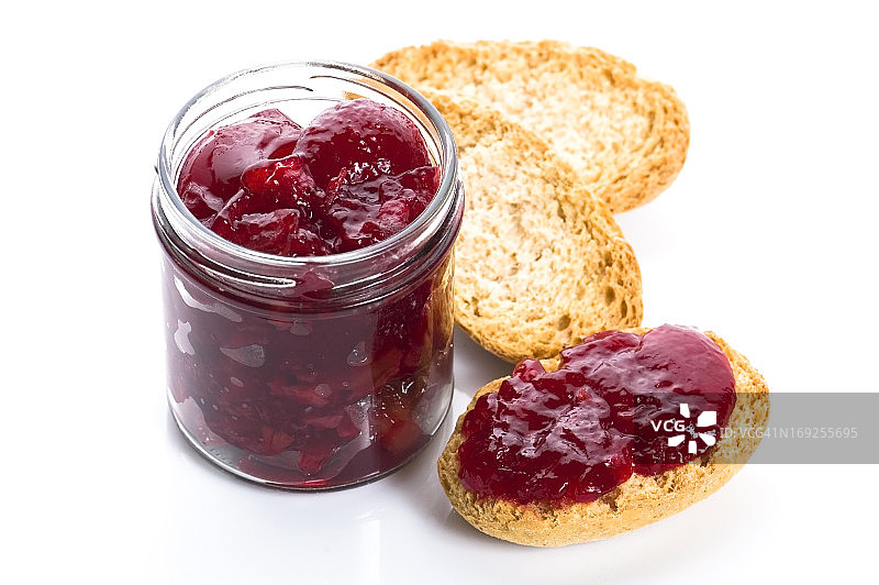 樱桃果酱吐司早餐图片素材