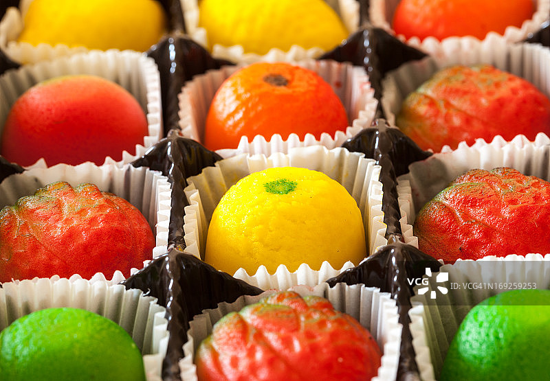 杏仁糖水果糖的微距图像图片素材