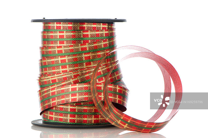 装饰红色丝带的线轴图片素材