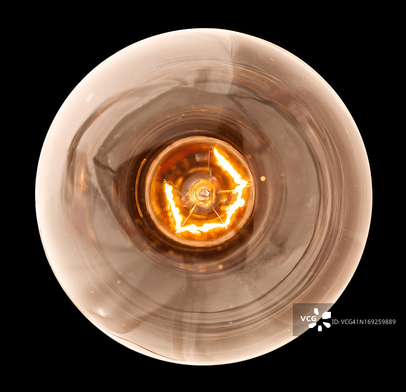 上方照亮的白炽灯泡图片素材