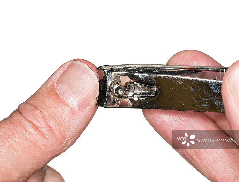 切割的拇指甲微距隔离图片素材