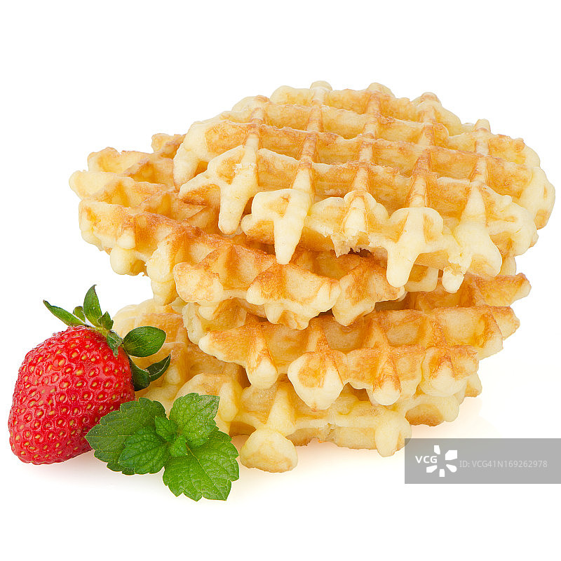 华夫饼和草莓图片素材