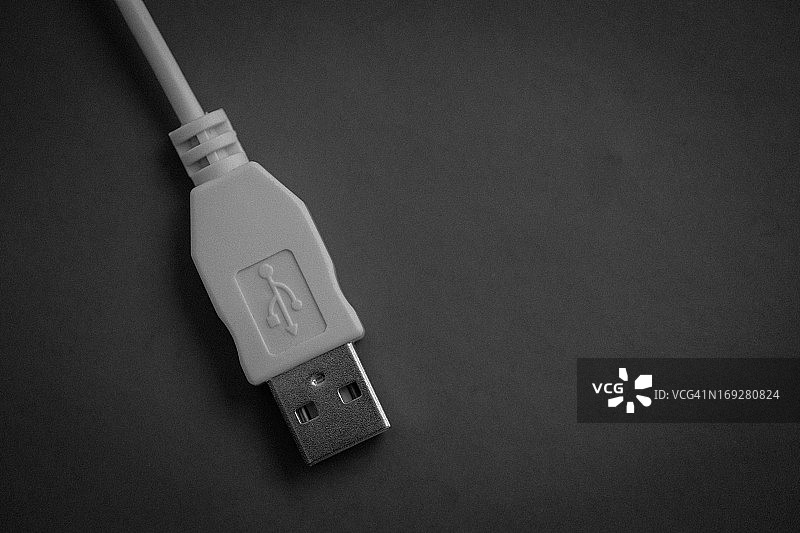 黑白USB连接线图片素材