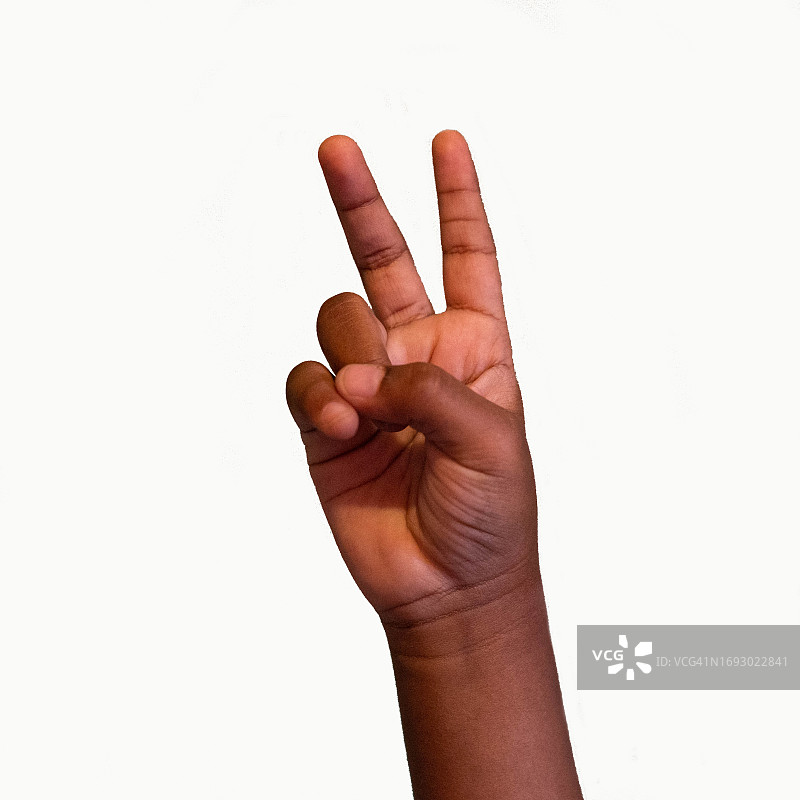 儿童用手语写信图片素材