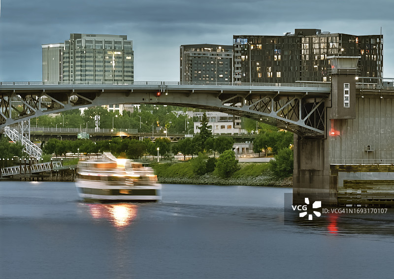 黄昏时的波特兰海滨图片素材